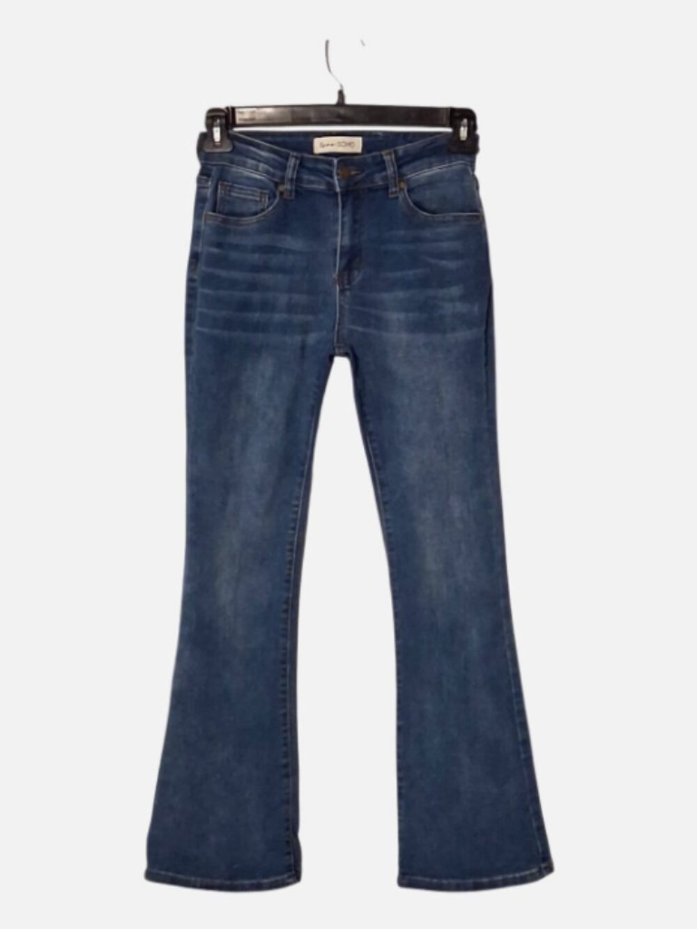 Love Soho Medium Wash Denim Flare Jeans Juniors Size 7 Preppy Boho Cowgirl Rodeo